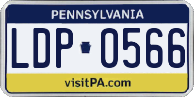 PA license plate LDP0566
