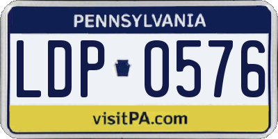 PA license plate LDP0576