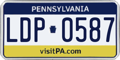 PA license plate LDP0587