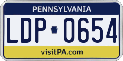 PA license plate LDP0654