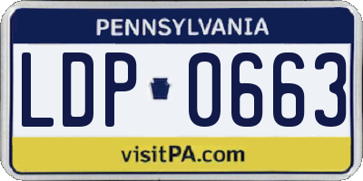 PA license plate LDP0663