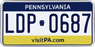 PA license plate LDP0687