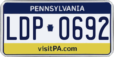 PA license plate LDP0692