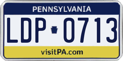 PA license plate LDP0713