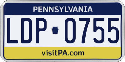 PA license plate LDP0755