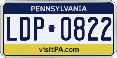 PA license plate LDP0822