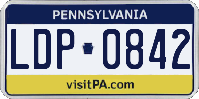 PA license plate LDP0842
