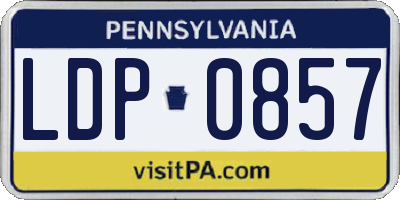 PA license plate LDP0857