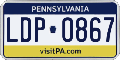 PA license plate LDP0867