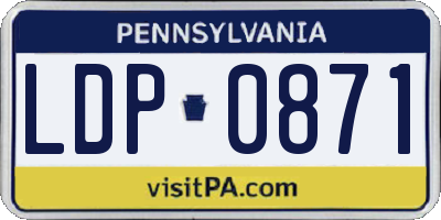 PA license plate LDP0871