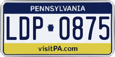 PA license plate LDP0875
