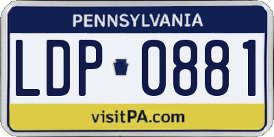 PA license plate LDP0881