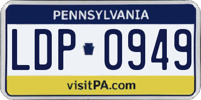PA license plate LDP0949
