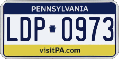 PA license plate LDP0973