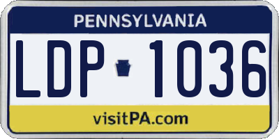PA license plate LDP1036