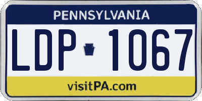 PA license plate LDP1067