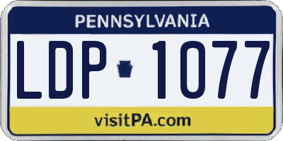 PA license plate LDP1077