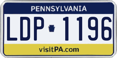 PA license plate LDP1196