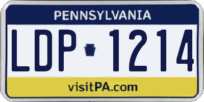 PA license plate LDP1214