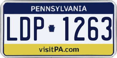 PA license plate LDP1263