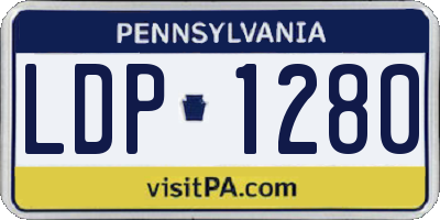 PA license plate LDP1280