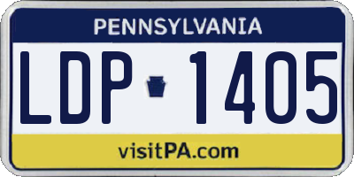 PA license plate LDP1405