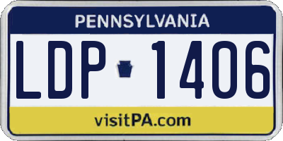 PA license plate LDP1406