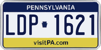 PA license plate LDP1621