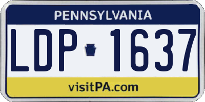 PA license plate LDP1637