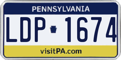PA license plate LDP1674