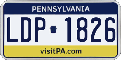 PA license plate LDP1826
