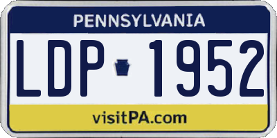 PA license plate LDP1952