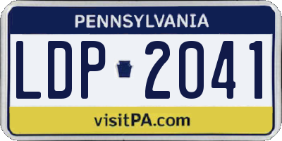 PA license plate LDP2041