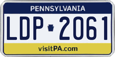PA license plate LDP2061