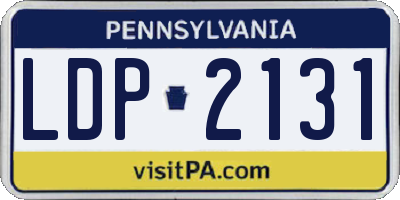 PA license plate LDP2131