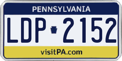PA license plate LDP2152