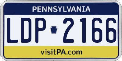 PA license plate LDP2166