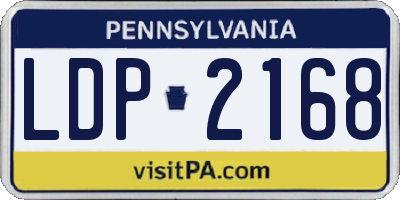 PA license plate LDP2168