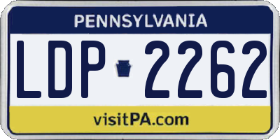 PA license plate LDP2262
