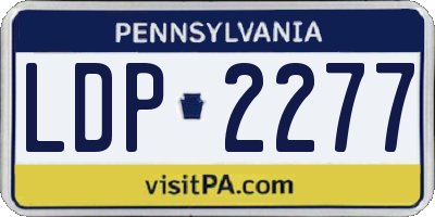 PA license plate LDP2277