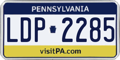 PA license plate LDP2285