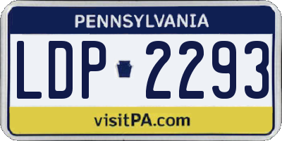 PA license plate LDP2293
