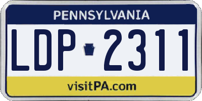 PA license plate LDP2311