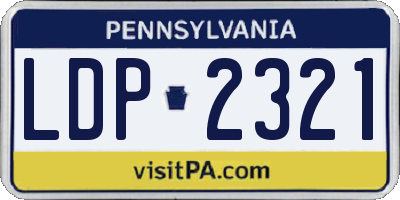 PA license plate LDP2321