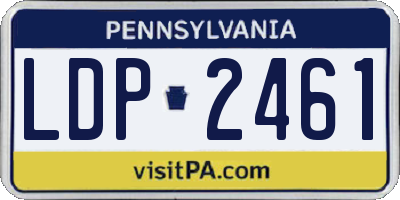 PA license plate LDP2461