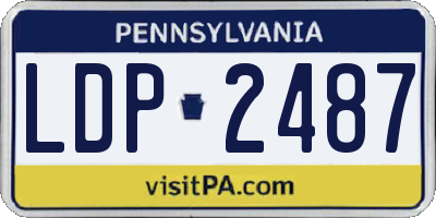 PA license plate LDP2487