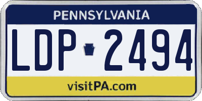 PA license plate LDP2494