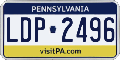 PA license plate LDP2496