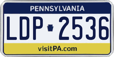 PA license plate LDP2536