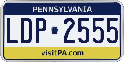 PA license plate LDP2555